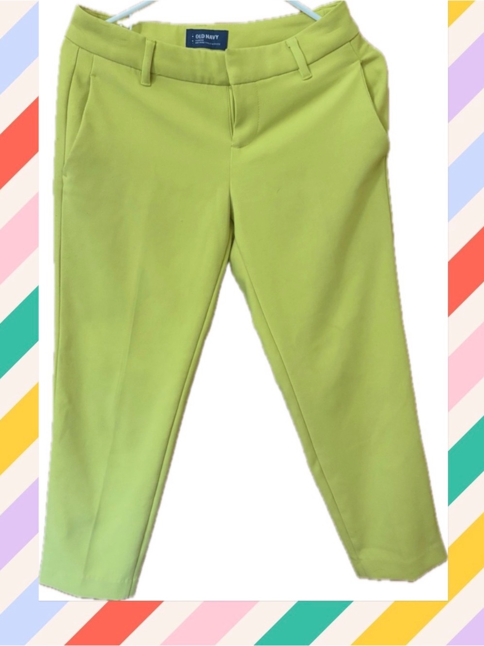 NWT Old Navy Harper Chartreuse Reg. Crop Chinos | Size 0